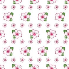 Cute flowers of azalea seamless pattern background