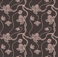Black lace vector fabric seamless pattern N35