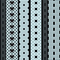 Black lace ribbons vector fabric seamless pattern