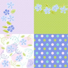 seamless patterns with floral fabric texture