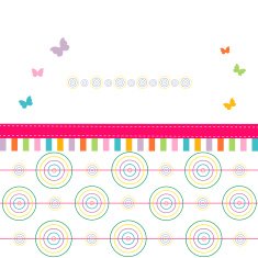 Colorful abstract greeting card circle and butterfly