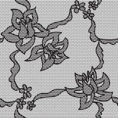 Black lace vector fabric seamless pattern N36