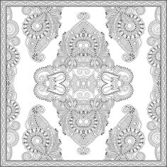 unique coloring book square page for adults - floral authentic N60