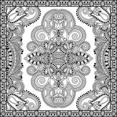 unique coloring book square page for adults - floral authentic N61