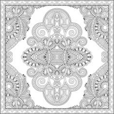 unique coloring book square page for adults - floral authentic N63