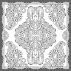 unique coloring book square page for adults - floral authentic N64
