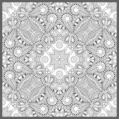 unique coloring book square page for adults - floral authentic N68