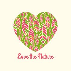 Love the nature Patterned decorative heart vector N6