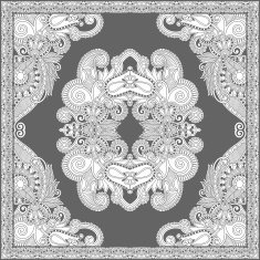 unique coloring book square page for adults - floral authentic N69