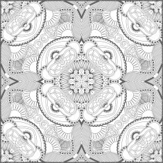 unique coloring book square page for adults - floral authentic N70