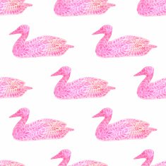 Ducks seamless watercolor background Duck pattern background vector illustration