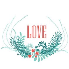 Floral vector invitation template Flower branch leaves