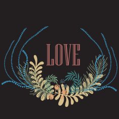 Floral vector invitation template Flower branch leaves N2