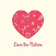 Love the nature Patterned decorative heart vector N7