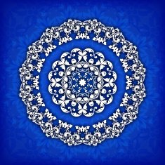 Abstract vector circle floral ornamental border N11