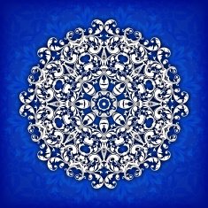 Abstract vector circle floral ornamental border N12