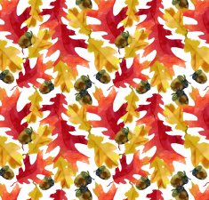 watercolor vector autumn pattern of leaves