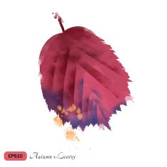 Watercolor vector autumn leaves N2