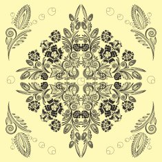 pattern with vintage floral ornament N2