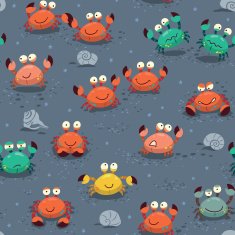 Seamless pattern with crabs N5