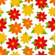 Seamless pattern with red flowers N4
