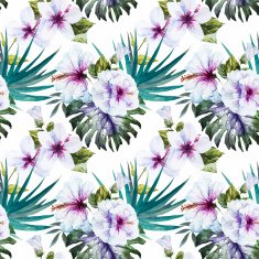 Watercolor hibiscus patterns