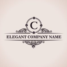 Luxury logo Calligraphic pattern elegant decor elements Vintage