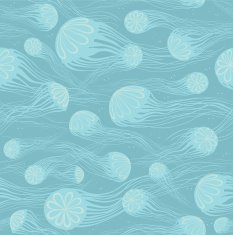 Seamless pattern with jellyfish