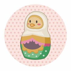 Matryoshka Russian traditional wooden doll vector pattern el N170