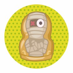 Matryoshka Russian traditional wooden doll vector pattern el N174