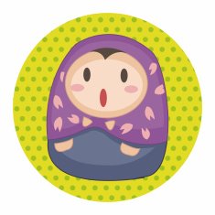 Matryoshka Russian traditional wooden doll vector pattern el N176