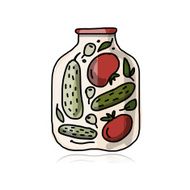 Bank of pickled vegetables sketch for your design N5