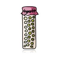 Bank of pickled green pea sketch for your design