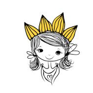 Girls princess with crown on head for your design N2