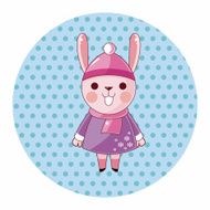 animal rabbit winter cartoon theme elements N7