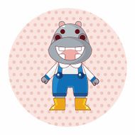 animal hippo winter cartoon theme elements N3