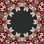 Abstract vector circle floral ornamental border frame