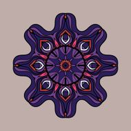 Abstract vector circle floral ornamental border N13