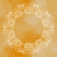 Frame mandala in outlines over henna background Tribal oriental design