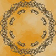 Round mandala frame over old paper