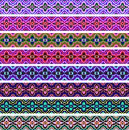 set of ornamental strips colored geometric ornament N2
