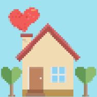 House pixel style pattern