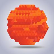 Orange sun polygon background
