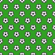 Soccer Ball on Green Seamless Background