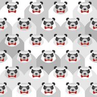 Angry Panda Seamless vector pattern of ferocious bears Vector