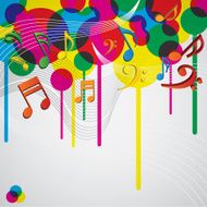 Colorful Musical Notes Concept Background