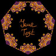 Ornamental frame border with place for text tribal indian style