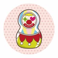 Matryoshka Russian traditional wooden doll vector pattern el N181
