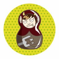 Matryoshka Russian traditional wooden doll vector pattern el N182