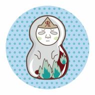 Matryoshka Russian traditional wooden doll vector pattern el N186